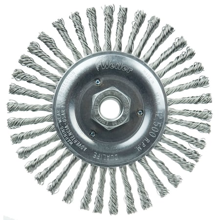 Weiler Roughneck Jr. 6" Brush, .020" Wire Fill, 5/8"-11 UNC 8786